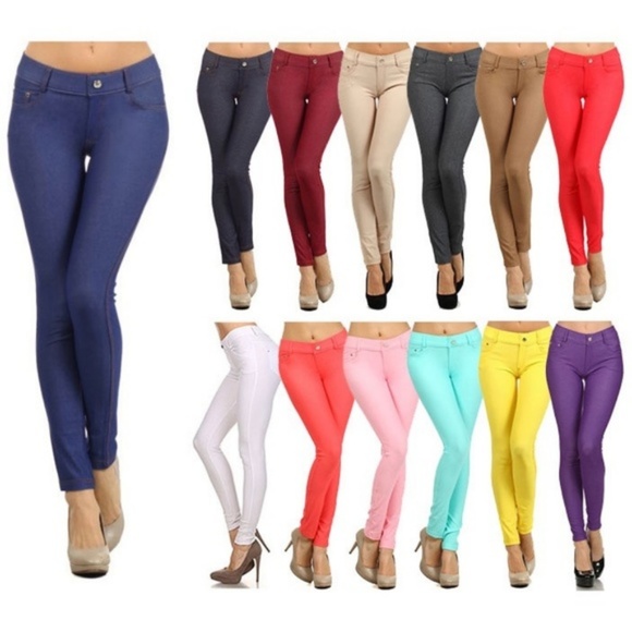 Basic Purple Full Length Jeggings - Picture 2 of 4